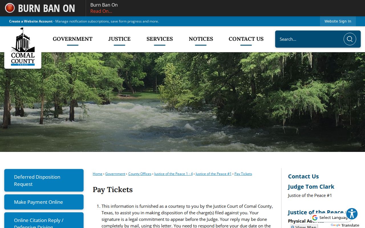 Comal County traffic court citation reply and payment instructions