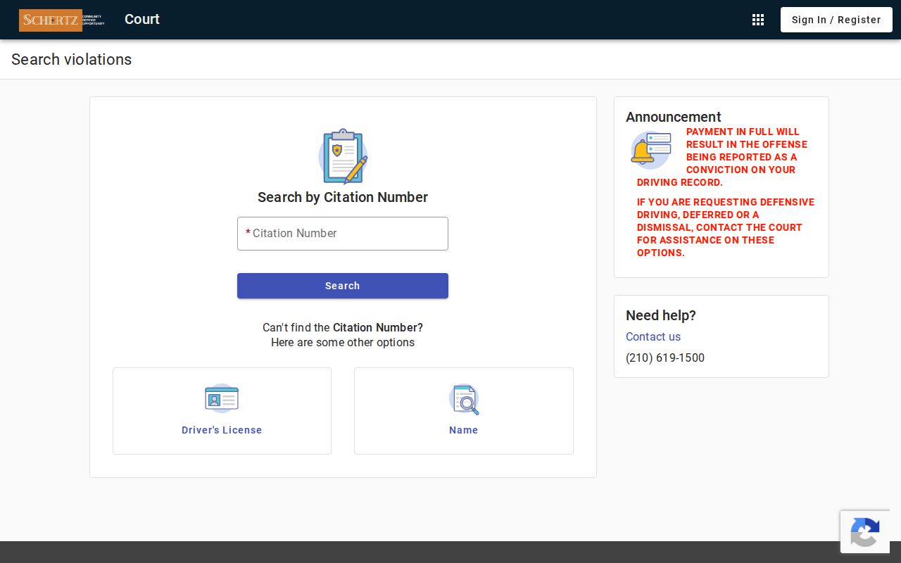 Schertz municipal portal searches for Comal County court records