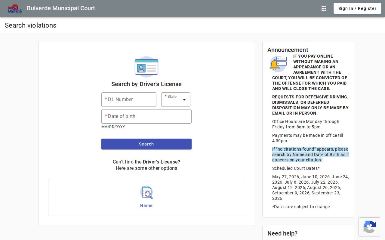 Bulverde portal searches for Comal County court records